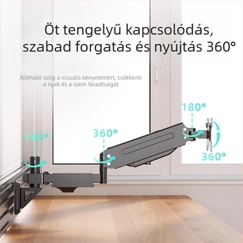 Forgó emelő karos monitor-tartó, modell WMPA01, hidegen hengerelt acél, 3 kg