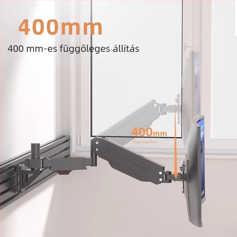 Forgó emelő karos monitor-tartó, modell WMPA01, hidegen hengerelt acél, 3 kg