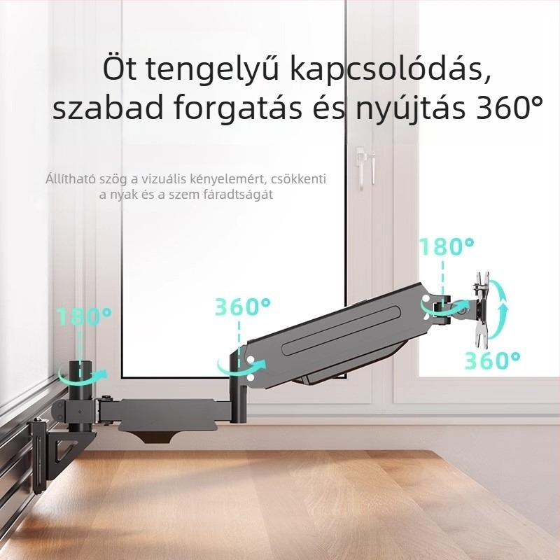 Forgó emelő karos monitor-tartó, modell WMPA01, hidegen hengerelt acél, 3 kg