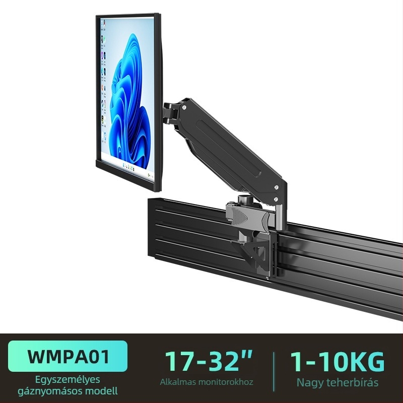 Forgó emelő karos monitor-tartó, modell WMPA01, hidegen hengerelt acél, 3 kg