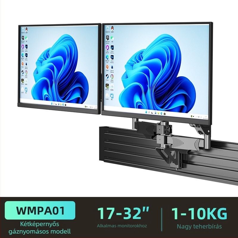 Forgó emelő karos monitor-tartó, modell WMPA01, hidegen hengerelt acél, 3 kg