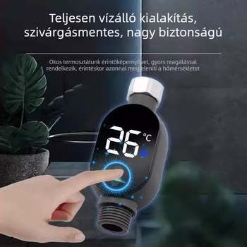 Vízálló digitális fürdőszobai hőmérő LCD kijelzővel – pontos hőmérsékletmérés zuhanyozáshoz és csapokhoz, frissített nedvesség és hőmérséklet