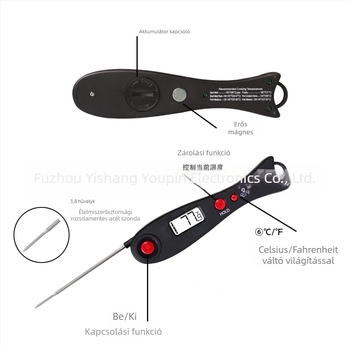 Ételhőmérő – Yishang Superior Products; 0,1°C felbontás; 100 darabos csomag; testreszabás elérhető