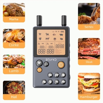 Új Bluetooth vezeték nélküli grillsütőhőmérő, konyhai hús- és sütőhőmérő