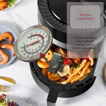 Élelmiszerhőmérő, nagy pontosságú, magas hőmérsékletű méréshez – olaj, víz, fritőz, kávé és sütés