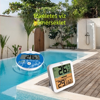 Vezeték nélküli úszómedence hőmérő digitális hőmérséklet- és páratartalom kijelzővel — Ts, hőmérsékleti felbontás 1°C, 50 darabos csomag