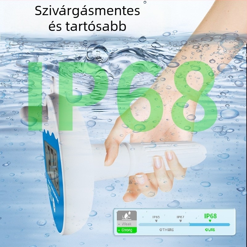 Vezeték nélküli úszómedence hőmérő digitális hőmérséklet- és páratartalom kijelzővel — Ts, hőmérsékleti felbontás 1°C, 50 darabos csomag