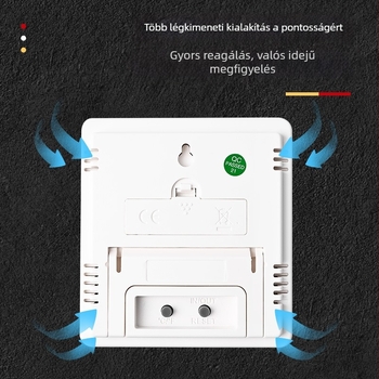 Belső használatra szánt digitális hőmérséklet- és páratartalommérő idő kijelzéssel, nagy pontosságú, száraz és nedves hőmérséklet mérése, többfunkciós