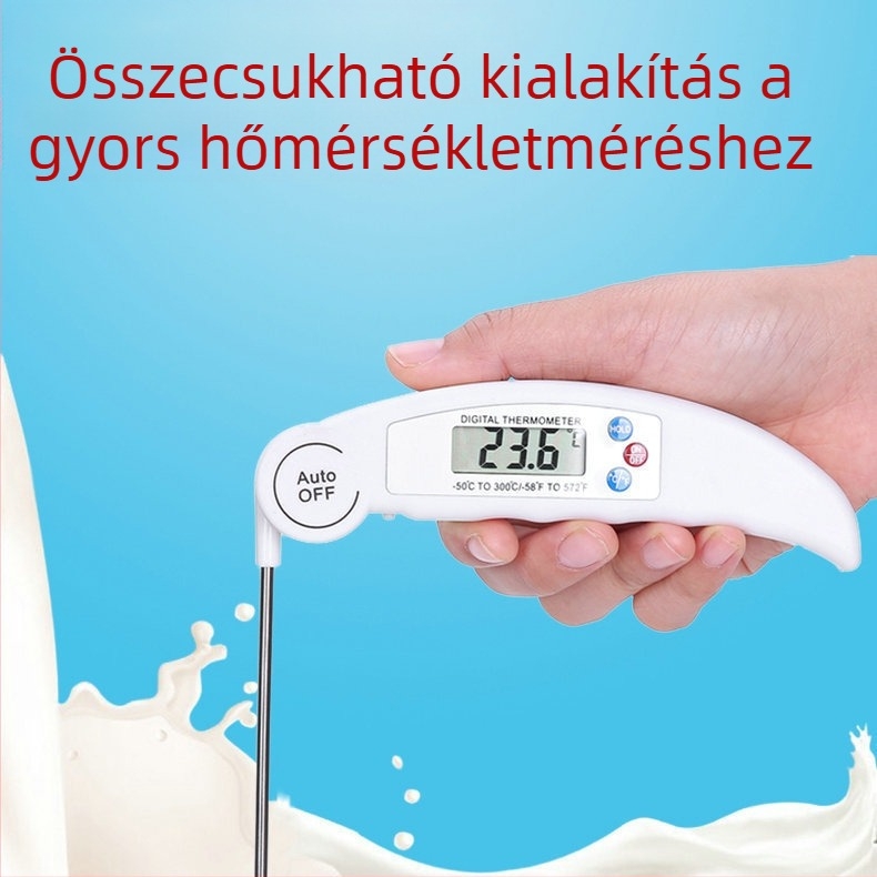 Összecsukható porálló szenzoros hőmérő grillhez, konyhához, tejhez, sütéshez, olajhoz és vízhez