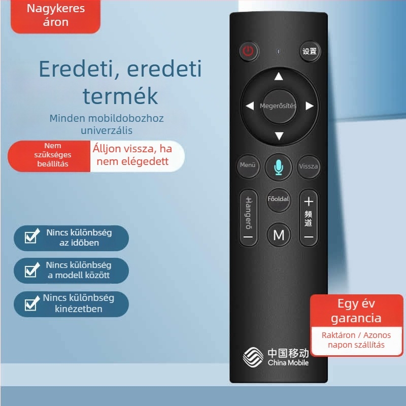 Wuchuan távirányító China Mobile set-top boxhoz, modell Mobile remote control, kiegészítők