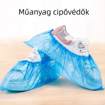 Műanyag cipővédők, egyszer használatos, CPE, vastított, 100 db/csomag
