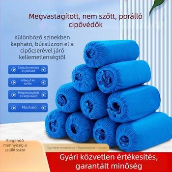 Egyszer használatos megvastagított nem szövött anyagból készült cipővédő, por- és csúszásálló, kopásálló, 17×40 cm