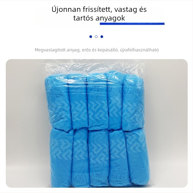Egyszer használatos megvastagított nem szövött anyagból készült cipővédő, por- és csúszásálló, kopásálló, 17×40 cm