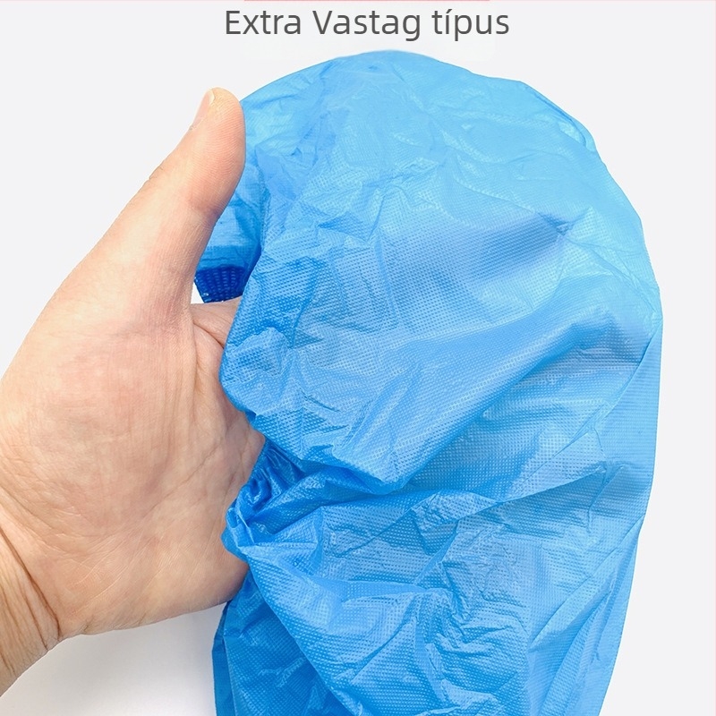 Extra vastag egyszer használatos cipővédő, PE műanyagból, csúszásmentes, porvédő, 100 darab, otthonra és irodába