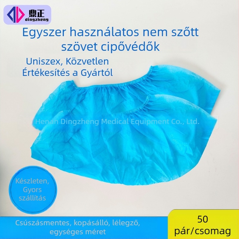 Porvédő cipővédők, lélegző nem szőtt anyagból, egyszer használatos, kopásálló és csúszásmentes, 50 pár csomagolás