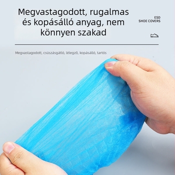 Egyszer használatos beltéri cipővédő, nem szövött textilből, vastagított, kopásálló, csúszásmentes, porvédett