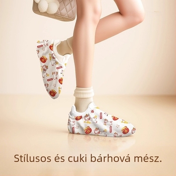 Egyszer használatos, nem szőtt anyagból készült cipővédő, csúszásmentes, extra vastag, gyermekek számára, szerencsés mintával