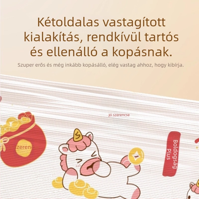 Egyszer használatos, nem szőtt anyagból készült cipővédő, csúszásmentes, extra vastag, gyermekek számára, szerencsés mintával