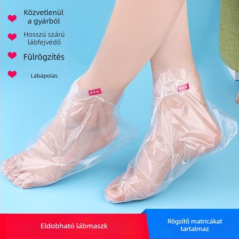 Egyszer használatos lábvédő, átlátszó műanyagból, vastagított kialakítás, védelem a kiszáradás ellen