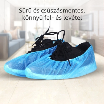 Egyszer használatos cipővédők CPE anyagból, porvédettek, alacsony felső szárú, pormentes műhelyekhez, élelmiszeripari műhelyekhez, modell szobákhoz és számítógépes szobákhoz