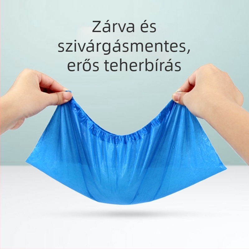 Egyszer használatos cipővédők CPE anyagból, porvédettek, alacsony felső szárú, pormentes műhelyekhez, élelmiszeripari műhelyekhez, modell szobákhoz és számítógépes szobákhoz