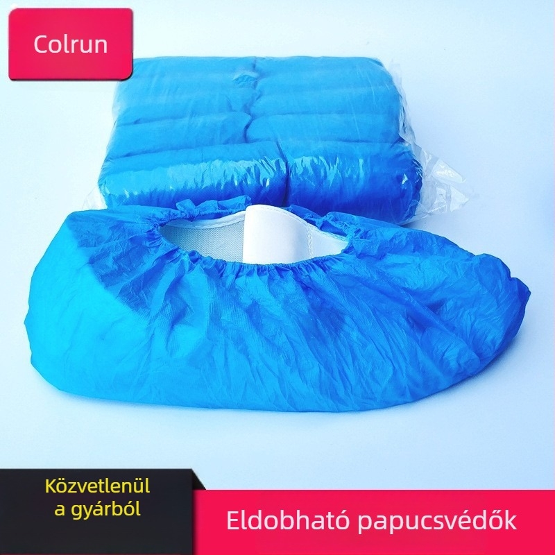 Eldobható PE cipővédők, vastagított kivitel, háztartási használatra, por elleni védelem, vízálló és csúszásmentes, 2 g