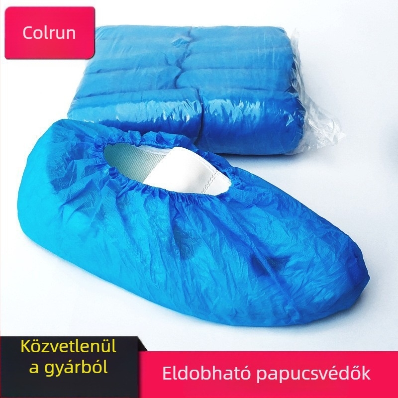 Eldobható PE cipővédők, vastagított kivitel, háztartási használatra, por elleni védelem, vízálló és csúszásmentes, 2 g