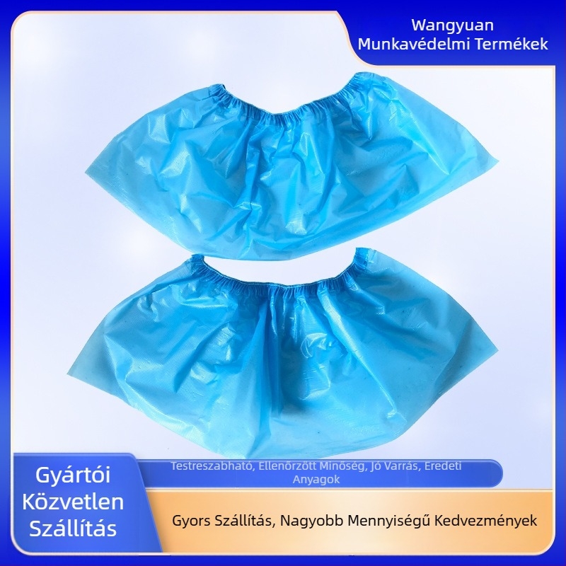 Egyszer használatos műanyag cipővédők, por- és vízálló, 0,03 mm vastagság, univerzális méret, 24 hónap élettartam