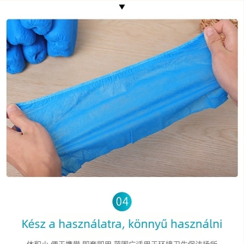 Egyszer használható cipővédők, nem szövött anyagból, extra vastagok, csúszásmentesek, beltéri használatra, 100 darab