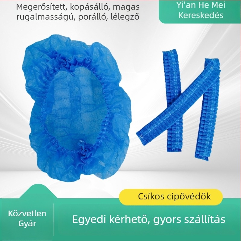 Egyszer használatos cipővédők nem szövött anyagból, vastagított, légáteresztő, porvédő, felnőtteknek