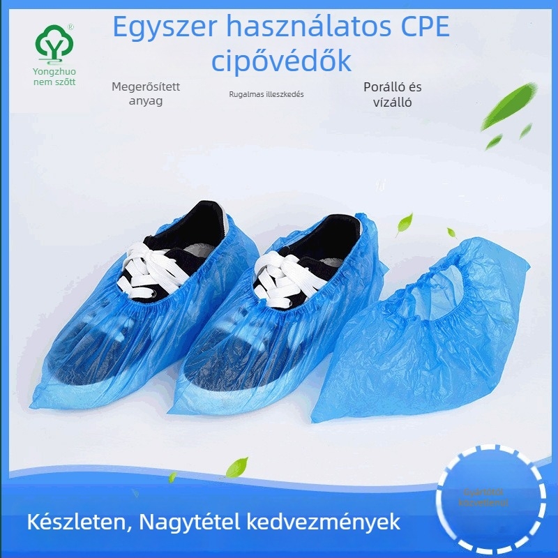 Egyszer használatos cipővédők, CPE anyag, Porvédelem, Testsreszabható vastagság, Egyszínű dizájn