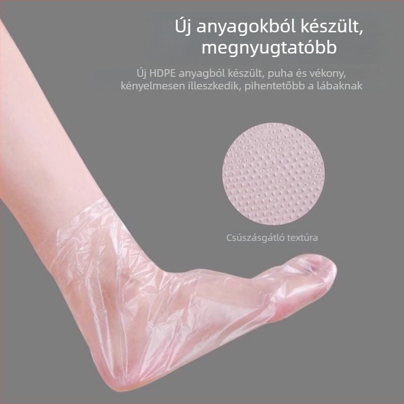 Egyszer használatos lábmaszkok, vastagított, vízálló műanyag zoknialátétek otthoni lábápoláshoz