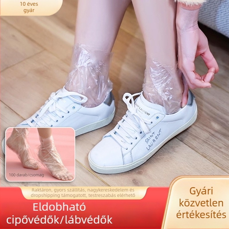 Egyszer használatos lábmaszkok, vastagított, vízálló műanyag zoknialátétek otthoni lábápoláshoz