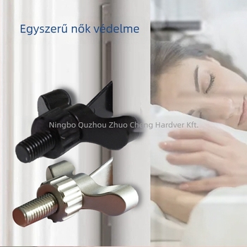 Szállodai ajtóblokkoló, hordozható kivitel, cinkötvözet, elektroplatírozás, ajtóra szerelhető, standard kialakítás, kézi működtetés, modell zc007