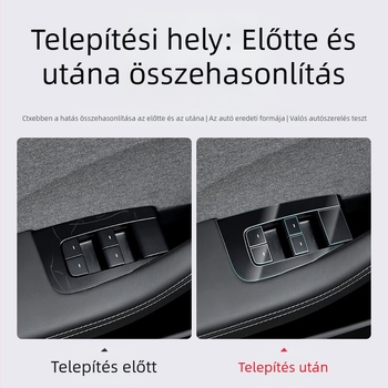 Tesla Model 3 TPU középső oszlop védőfilm – karcolásmentes védelem a központi kezelőpanelhez, a kormánygombokhoz, az ajtó gombhoz és az ablakemelő panelhez