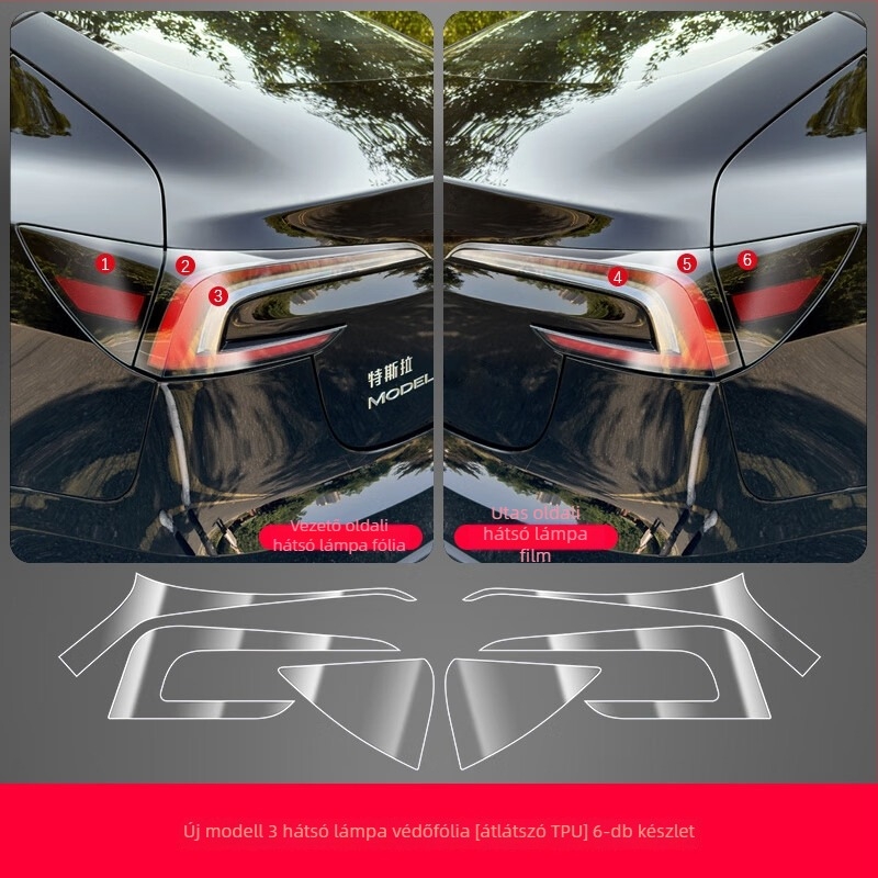 Tesla Model 3 TPU középső oszlop védőfilm – karcolásmentes védelem a központi kezelőpanelhez, a kormánygombokhoz, az ajtó gombhoz és az ablakemelő panelhez