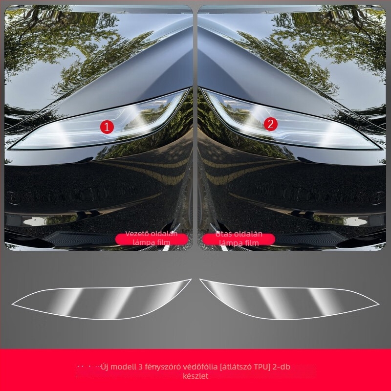 Tesla Model 3 TPU középső oszlop védőfilm – karcolásmentes védelem a központi kezelőpanelhez, a kormánygombokhoz, az ajtó gombhoz és az ablakemelő panelhez