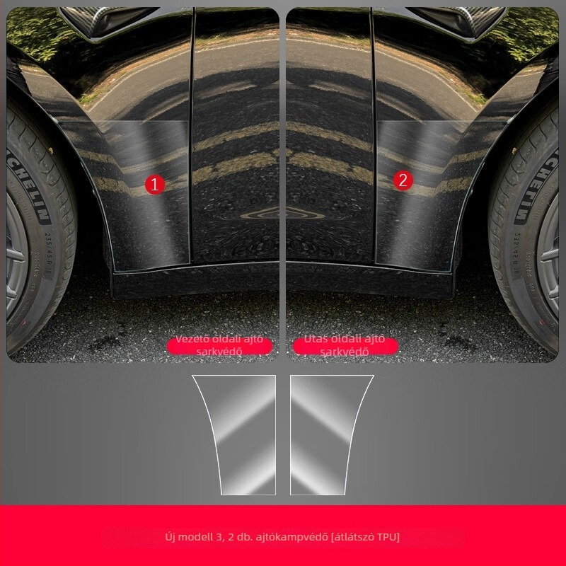 Tesla Model 3 TPU középső oszlop védőfilm – karcolásmentes védelem a központi kezelőpanelhez, a kormánygombokhoz, az ajtó gombhoz és az ablakemelő panelhez