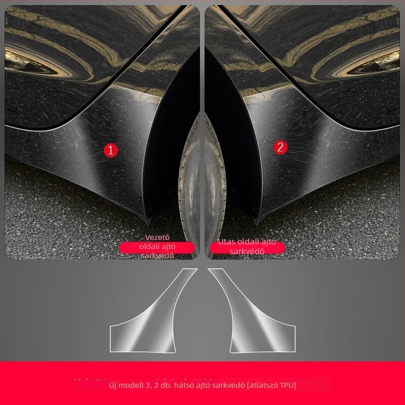 Tesla Model 3 TPU középső oszlop védőfilm – karcolásmentes védelem a központi kezelőpanelhez, a kormánygombokhoz, az ajtó gombhoz és az ablakemelő panelhez