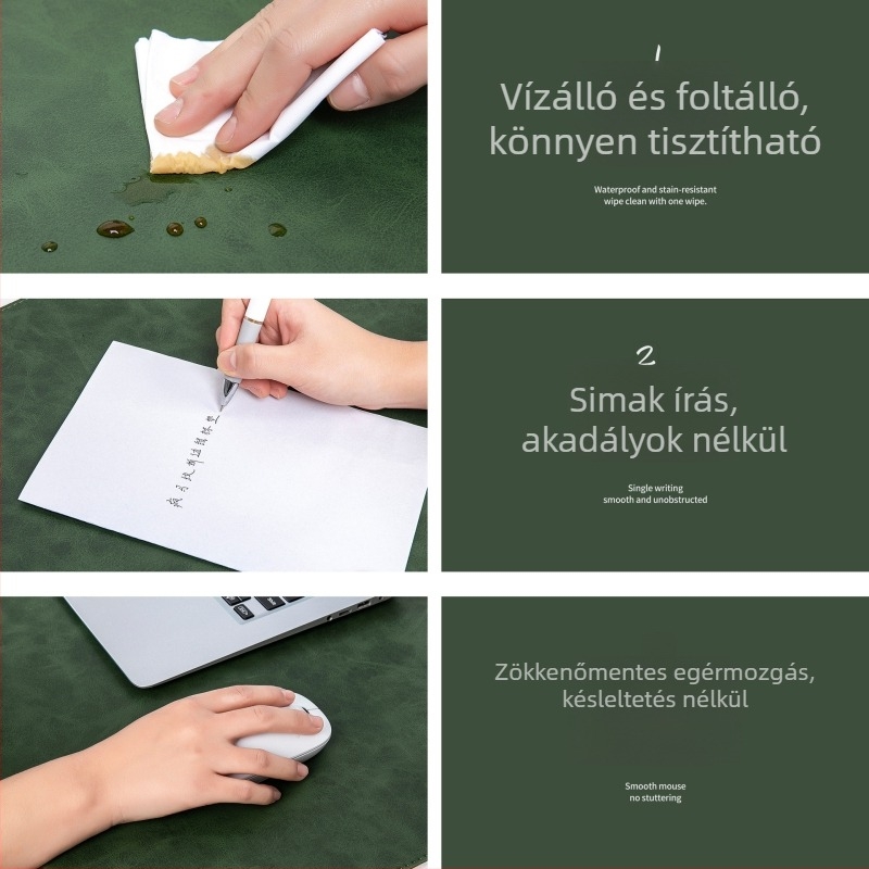 Bőrből készült íróasztalpad csuklótámasz és könyöktámasz, csúszásmentes felület, varrás