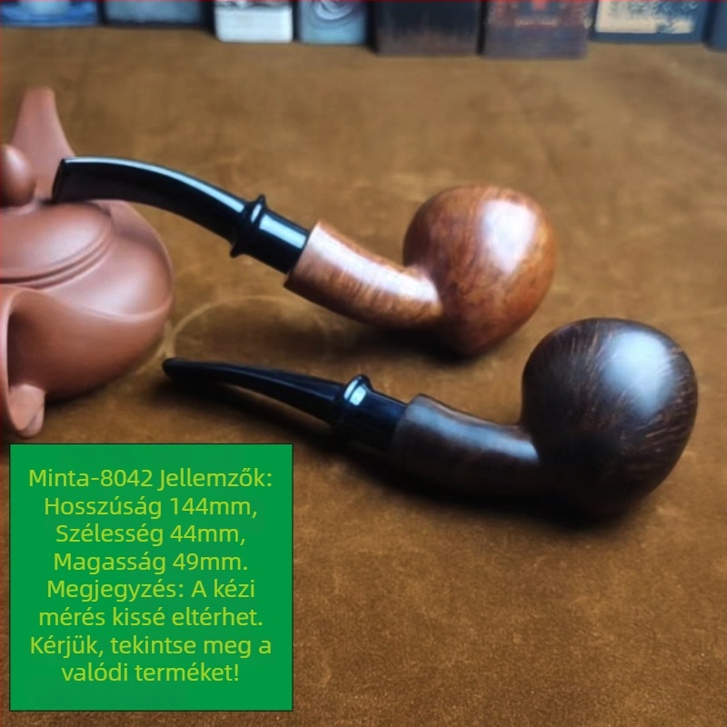 Heatherwood anyagú pipa, kézzel készített, 9 mm-es szűrő, modern minimalista stílus, testreszabható