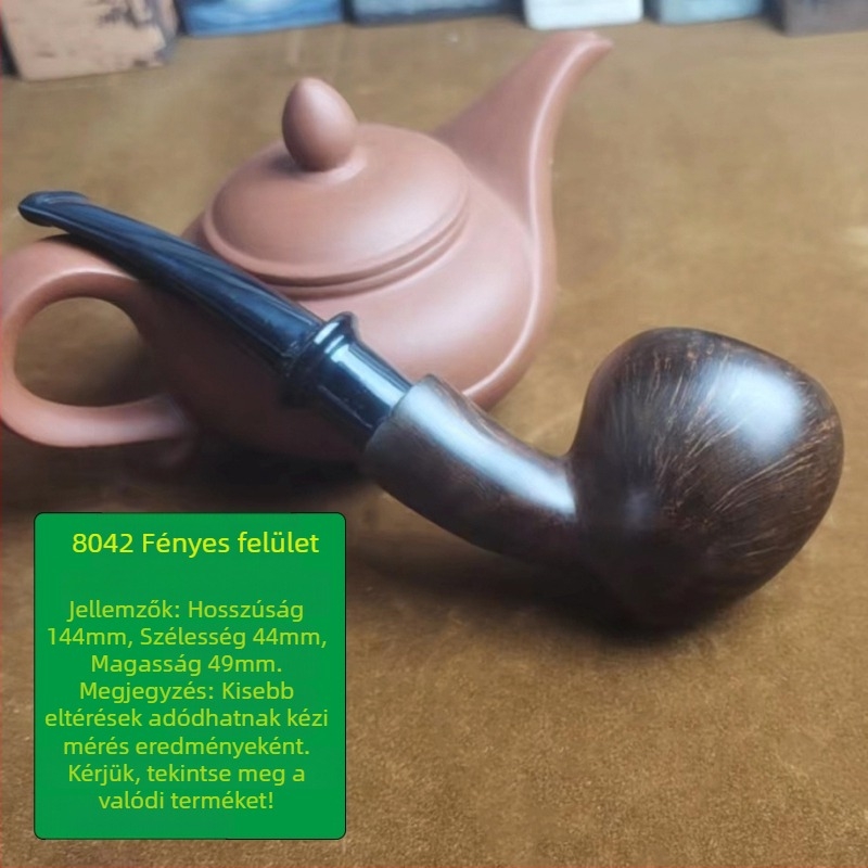 Heatherwood anyagú pipa, kézzel készített, 9 mm-es szűrő, modern minimalista stílus, testreszabható