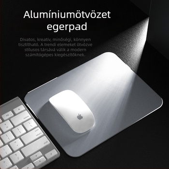 Alumínium‑ötvözetből készült egérpad logónyomtatással – reklám ajándék, kétoldalas fém asztali egérpad