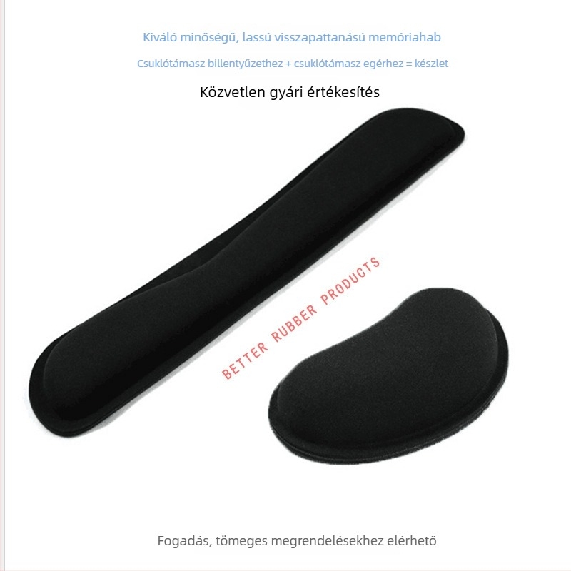Memóriahabos billentyűzetpad, csuklótámasz és egérpad készlet, lassú visszatérés, logónyomtatás elérhető