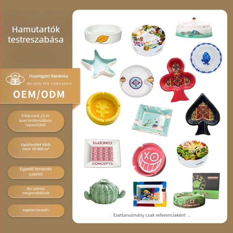 Kerámiából készült szivar hamutál - testreszabható asztali dísztárgy, Imperial Ceramics, újrahasználható, logónyomtatás elérhető
