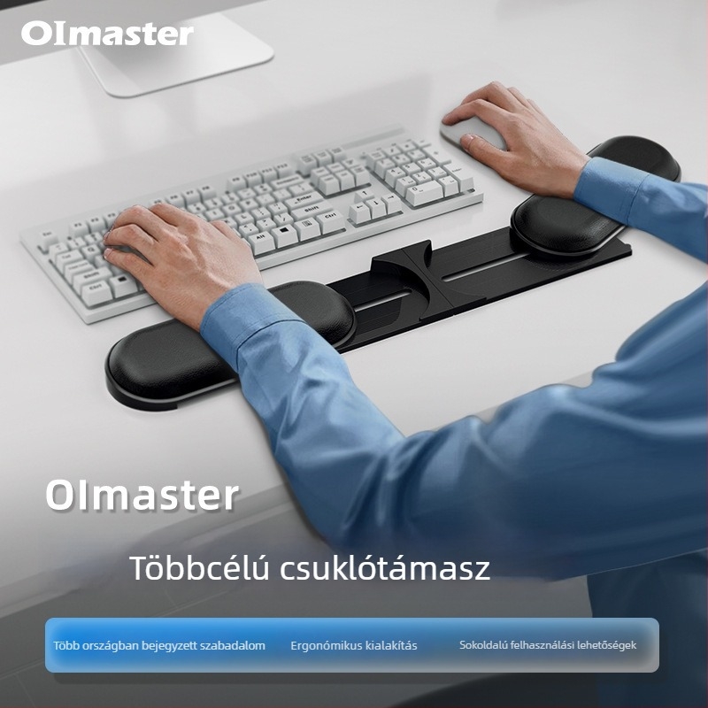 Egércsukló párna, ABS műanyag, vízálló, irodai használatra, testreszabható, hitelesített magánmárka