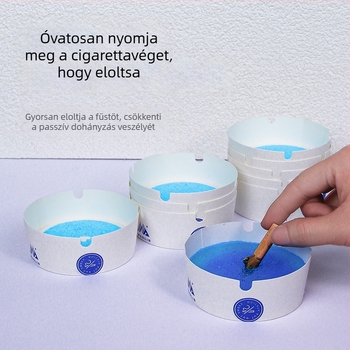 Egyszer használatos habos hamutartó otthonra és az irodába – füstcsökkentő homokkal, öblítés nélküli kivitel, csomagolás 60 doboz