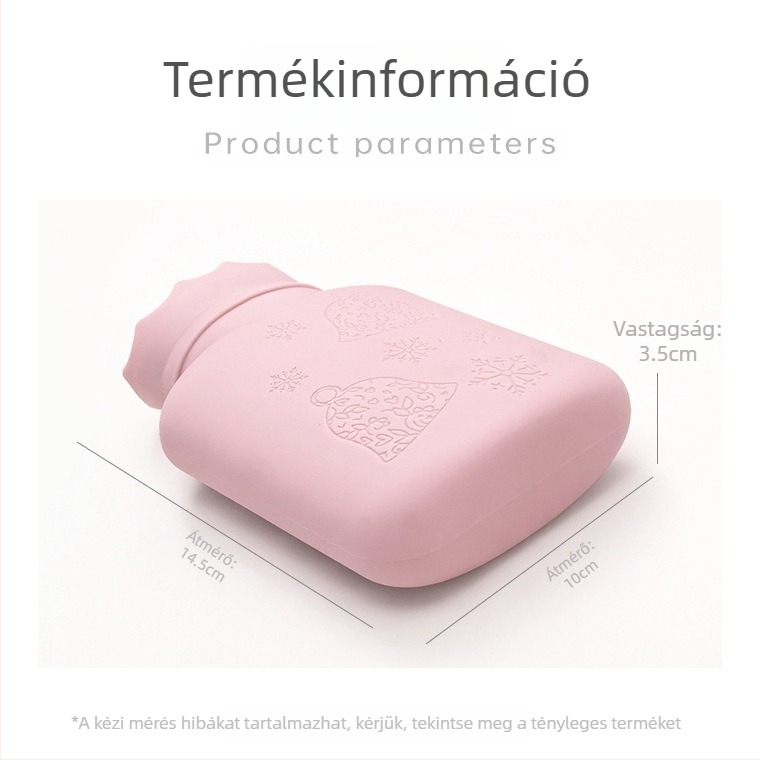Vízfeltöltésű kézmelegítő, szilikon forróvíz-palack, mini baba hasmelegítő, hordozható termosz táska