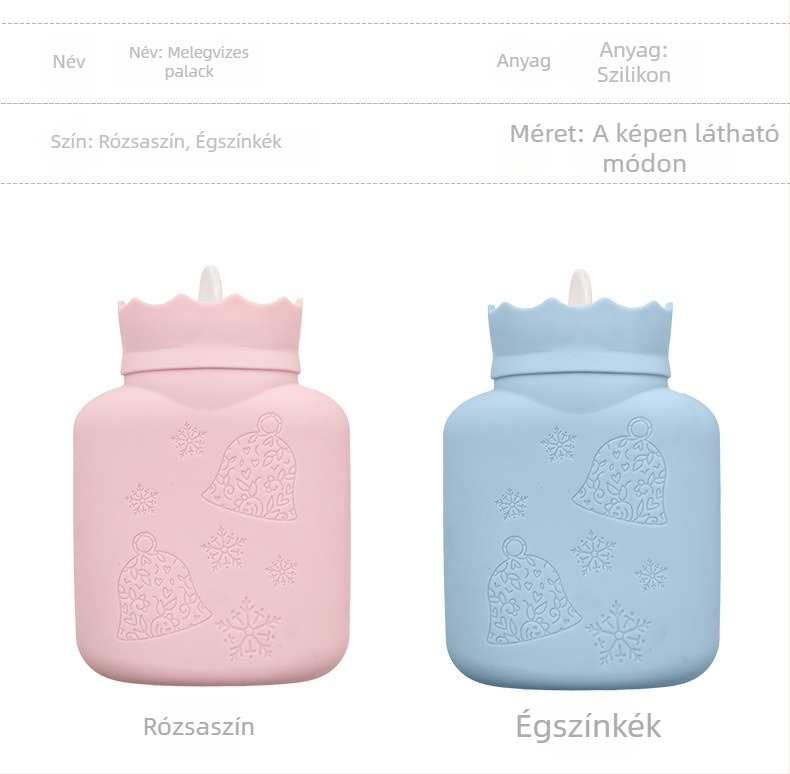 Vízfeltöltésű kézmelegítő, szilikon forróvíz-palack, mini baba hasmelegítő, hordozható termosz táska
