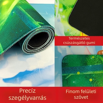 Egérpad gyorsgombokkal, extránagy íróasztali matrac, élvarrással megerősített csuklótámasz, játékhoz és esportokhoz